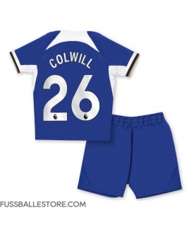 Günstige Chelsea Levi Colwill #26 Heimtrikotsatz Kinder 2023-24 Kurzarm (+ Kurze Hosen)